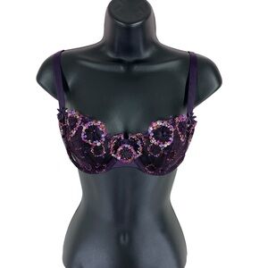 Chantelle Elegant Purple Embroidered Bra by Chantelle size 32D